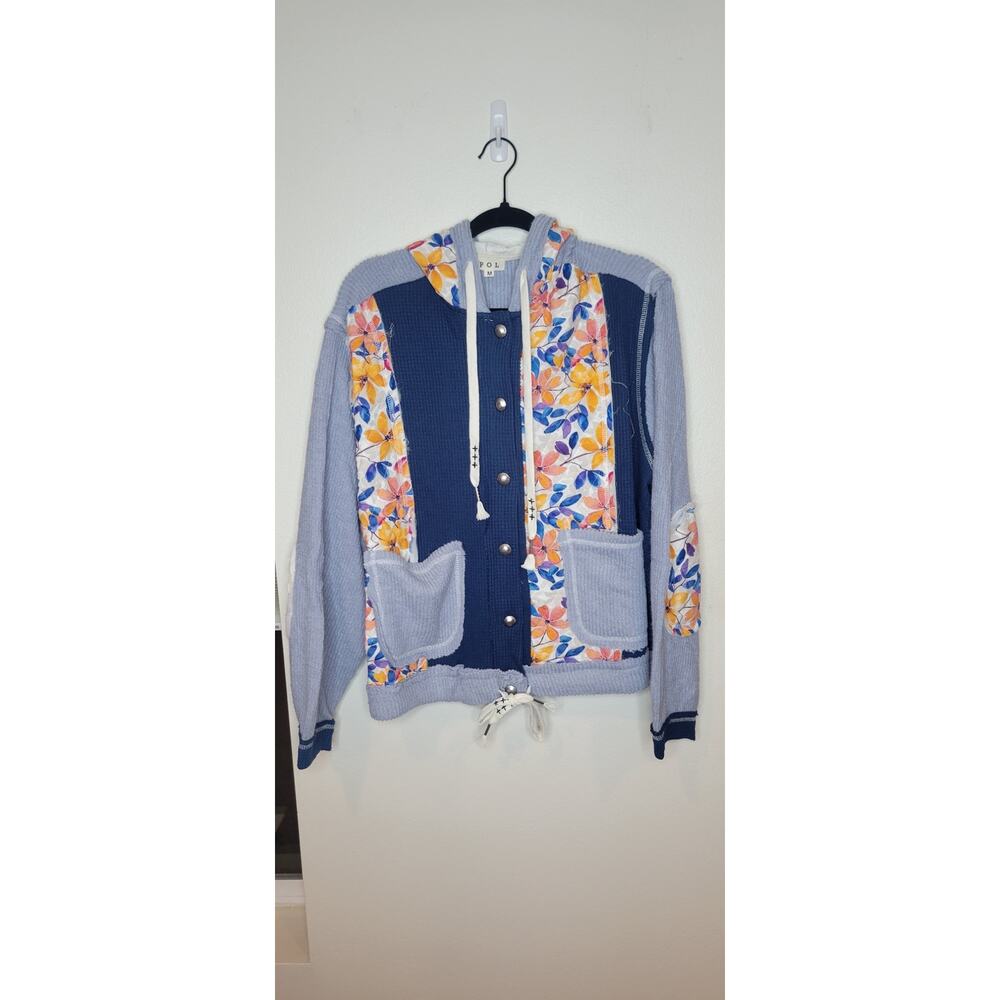 POL Boho Patchwork Hoodie Womens Medium NWOT - Picture 2 of 5